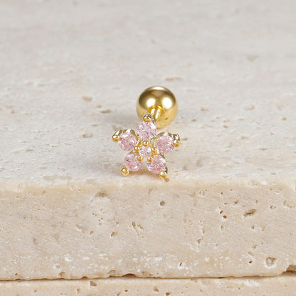 Boucles d'oreilles Micro-incrustées de zircons, cristaux colorés en forme de goutte