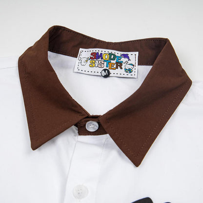 Cartoon puppy printed short sleeved shirt