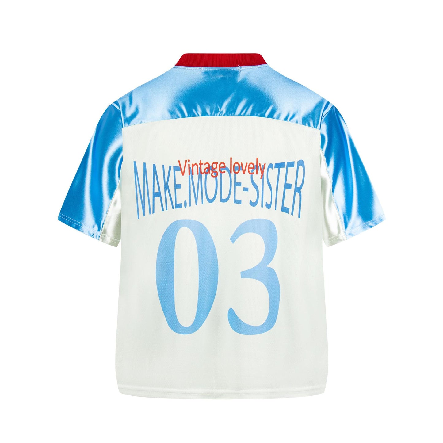 V-neck cartoon printed short sleeved shirt