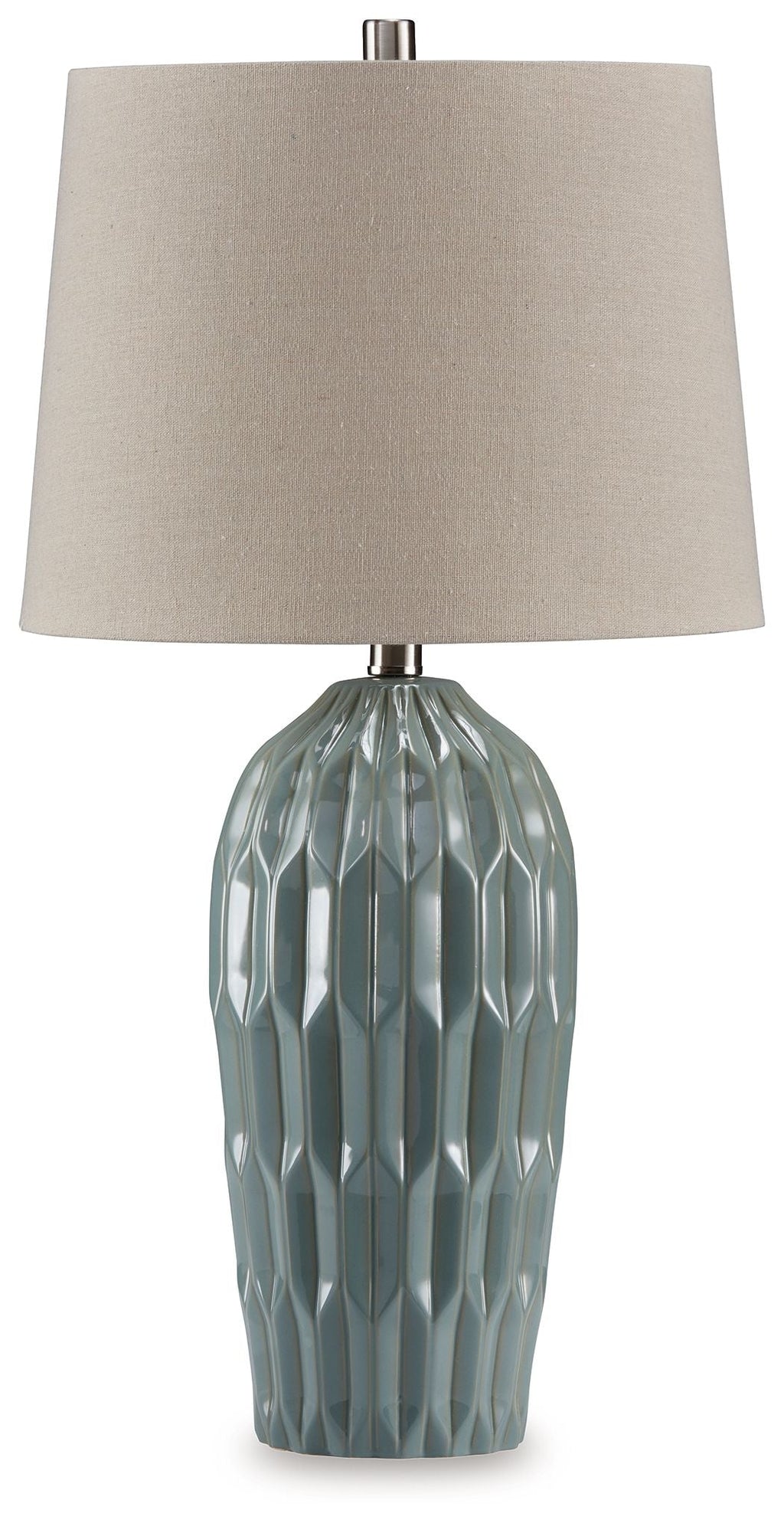 Hadbury - Ceramic Table Lamp (Set of 2) - Pale Blue / Teal-1