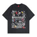 Camiseta de manga corta con estampado de esqueleto de dibujos animados