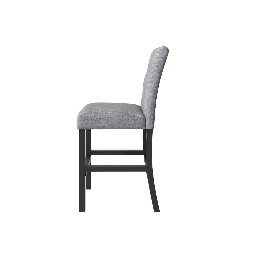 TOPMAX 5-piece cabinet dining table set, wooden square dining table and chairs, and 4 soft cushioned high back chairs in black by eprolo
