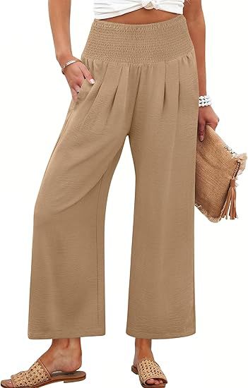 Pantalon court taille haute de couleur unie pour femme PrintempsAutomne