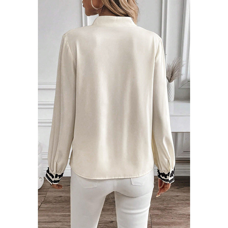 Chemise à manches longues à rangée unique et plusieurs boucles pour femme, style décontracté européen et américain