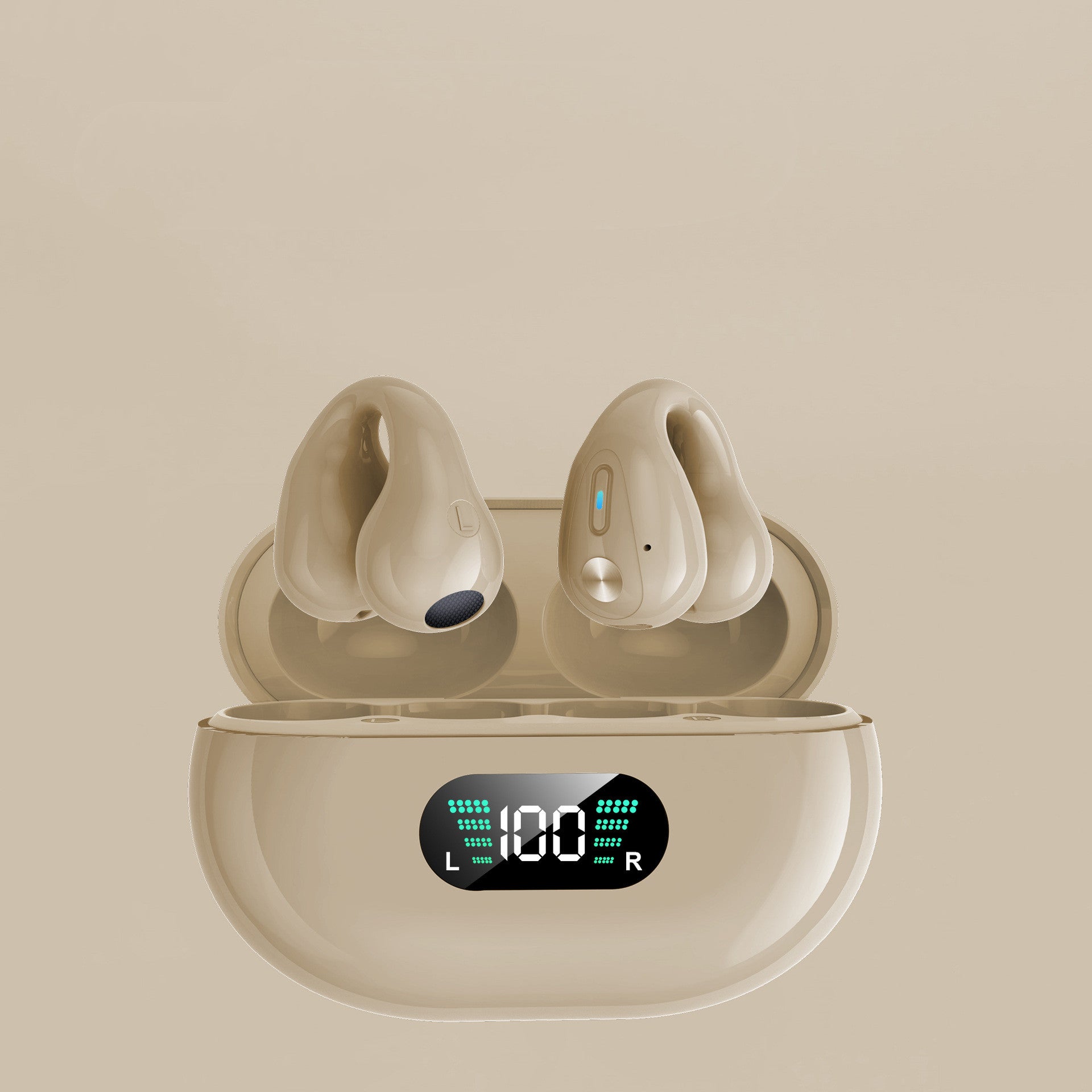 Auriculares de Conducción Ósea TWS Auriculares de Clip Bluetooth 5.3 Táctiles Inalámbricos In-Ear Bajo HIFI Auriculares Deportivos