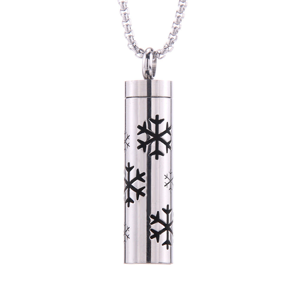 Pendentif diffuseur d'huiles essentielles cylindrique en acier inoxydable