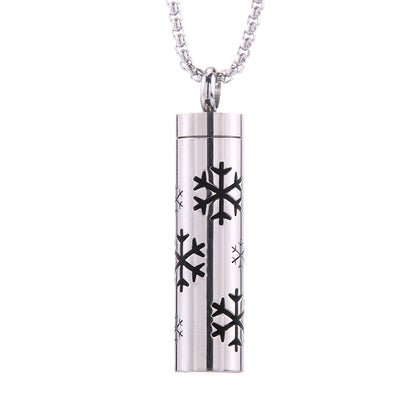 Pendentif diffuseur d'huiles essentielles cylindrique en acier inoxydable