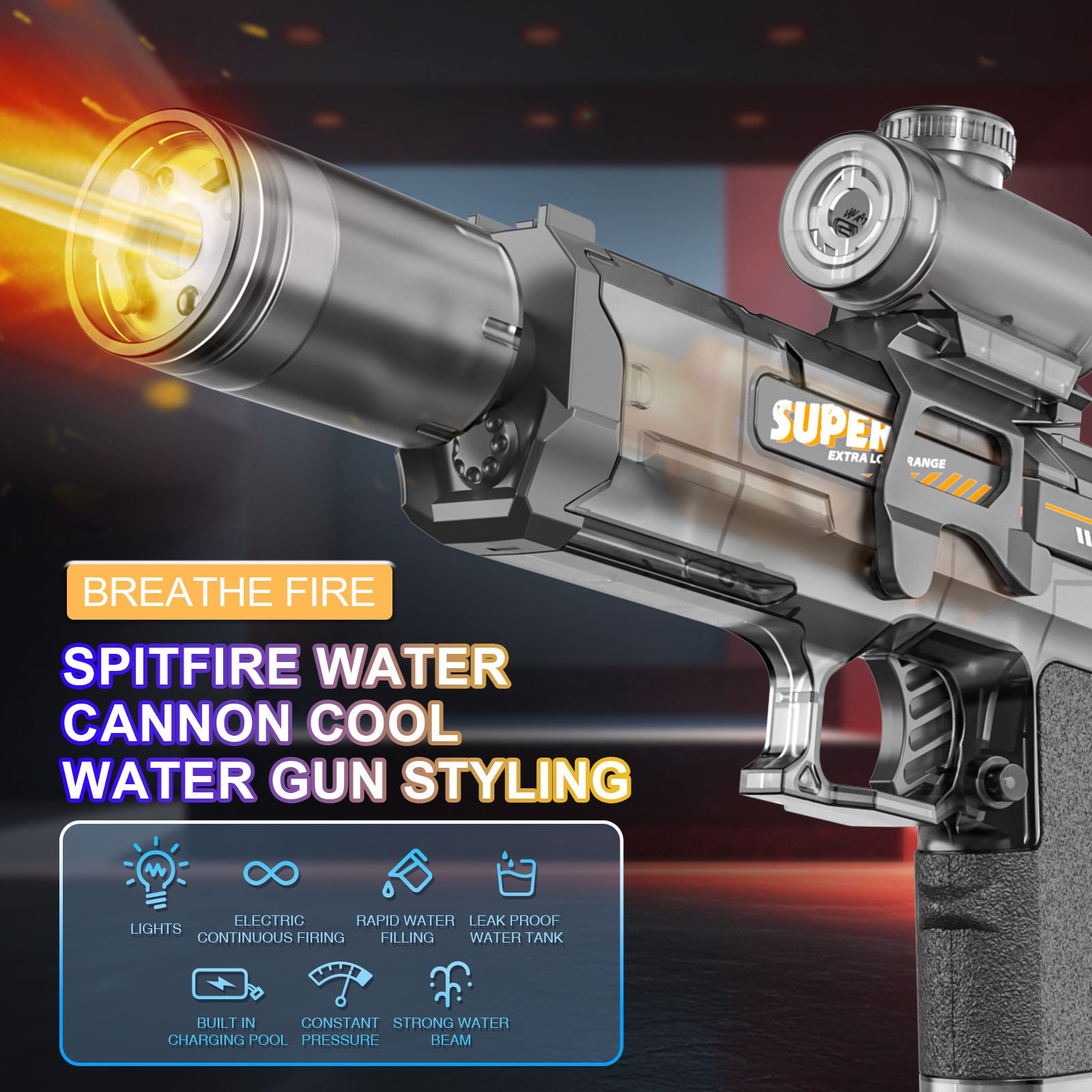 Nouveau pistolet à eau électrique Ice Mouse Ice Explosion, haute vitesse, tir continu, rechargement à liaison, grande capacité pour enfants