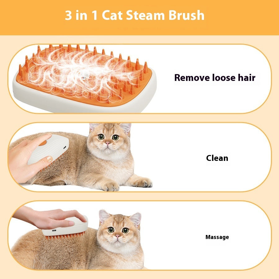 Cepillo de vapor USB recargable para mascotas, peine de masaje en spray, herramientas de aseo para mascotas, peine de vapor para gatos, productos para mascotas
