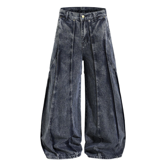 Wash and make old wide leg denim pants