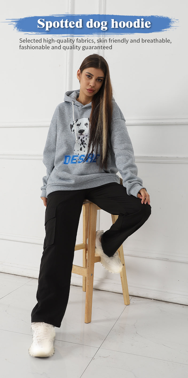 Sweat-shirt décontracté imprimé à manches longues pour femmes