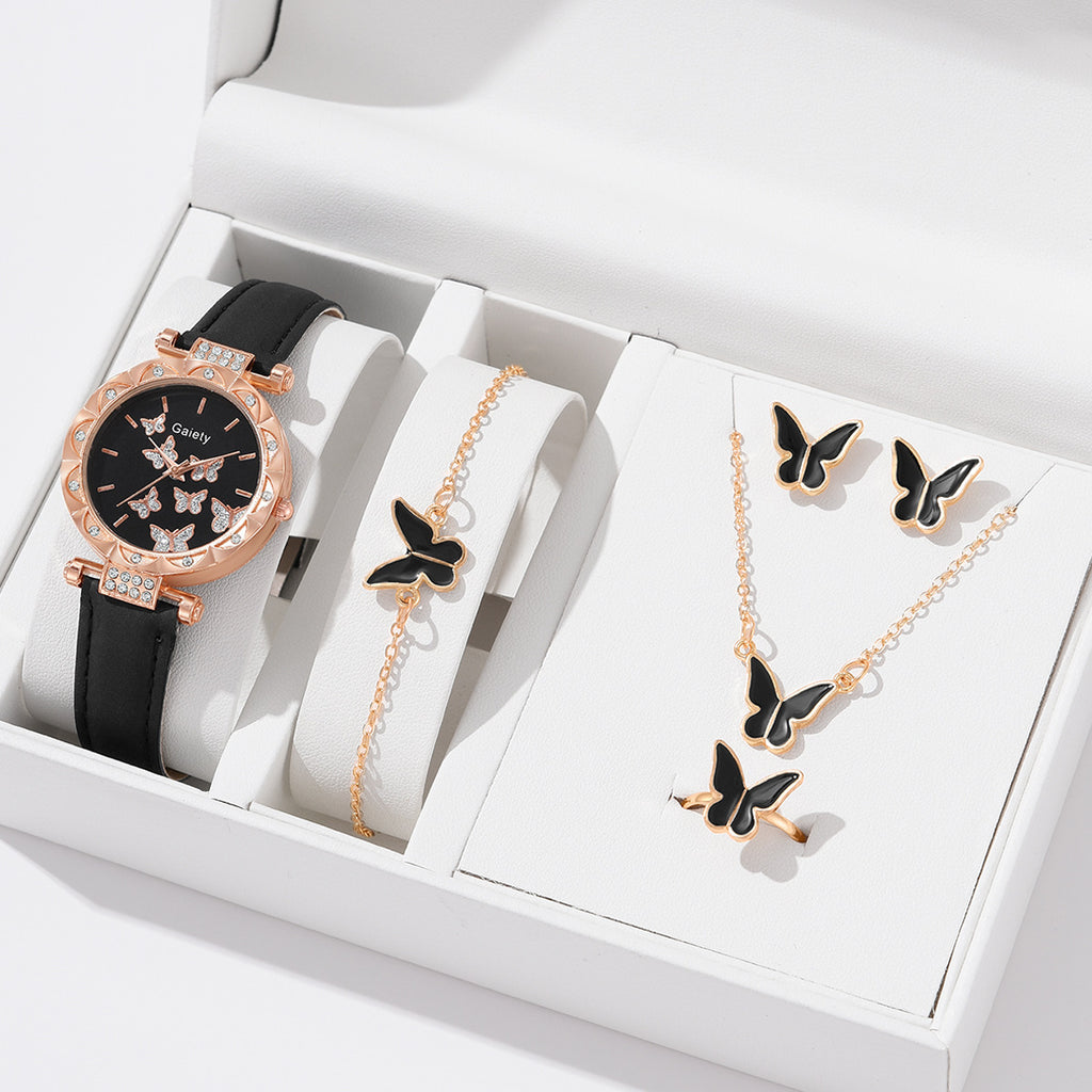 Montre à bracelet numérique simple papillon pour femmes
