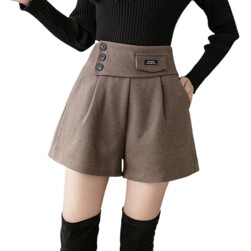 Shorts en laine épais décontractés pour femmes