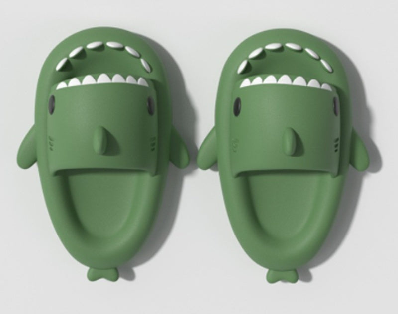 Pantuflas de tiburón de dibujos animados divertidas y bonitas, suaves, para interior y exterior