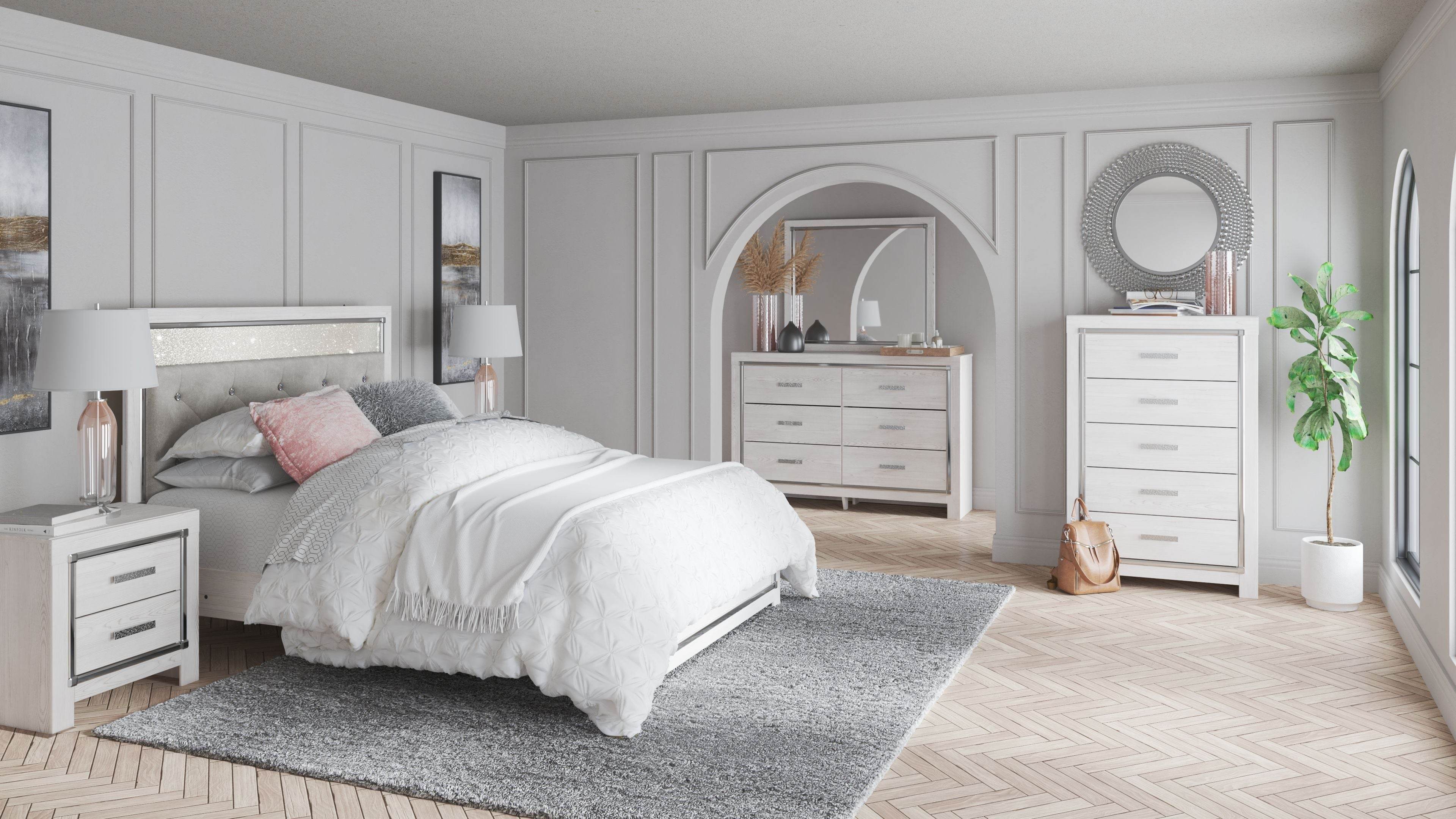 Altyra 6-Piece White Panel Bedroom Furniture Set-0
