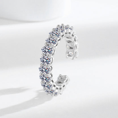 Bague empilable en argent sterling en forme d'œuf avec étoiles pour femmes