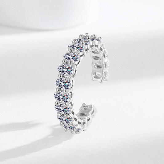 Bague empilable en argent sterling en forme d'œuf avec étoiles pour femmes