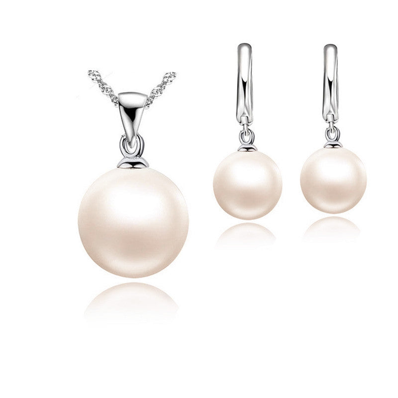 Pendientes de perlas de 10 mm con borlas de perlas de cadena de onda de agua
