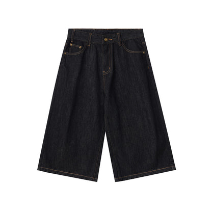 Pantalones capri de mezclilla con piel de vaca originales
