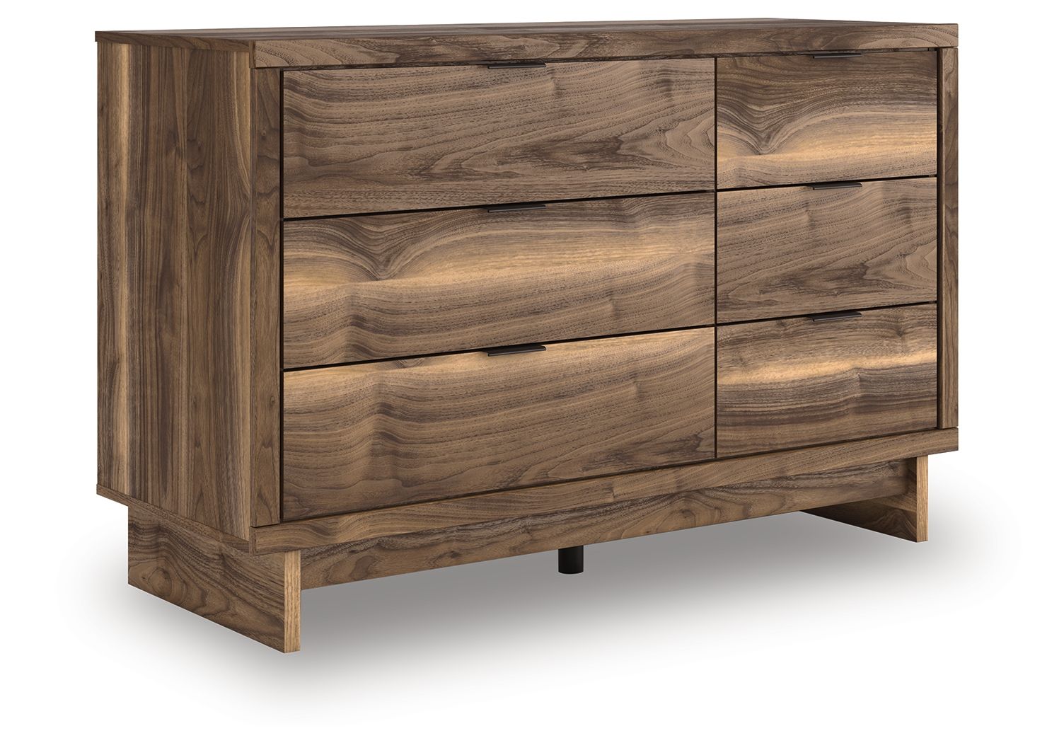 Signature Design by Ashley Six Drawer Brown Dresser with Modern Twist-0