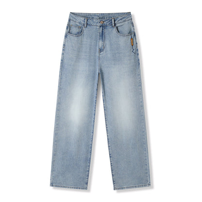 Men's Tencel Lyocell Jeans Style Loose Drape Straight Leg Pants