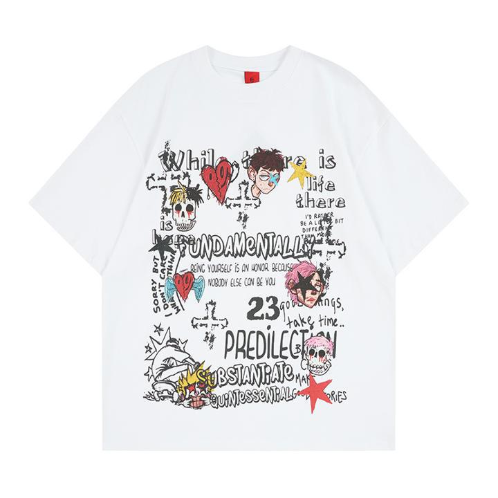T-shirt à manches courtes squelette de dessin animé