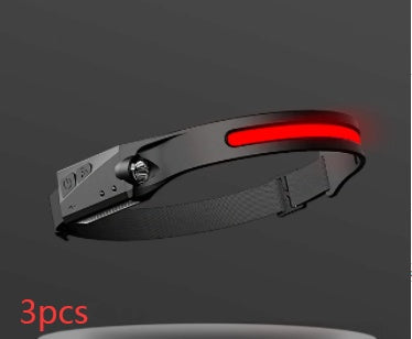 Linterna frontal de inducción LED COB, recargable por USB, resistente al agua, para camping, con todas las perspectivas, luz de caza