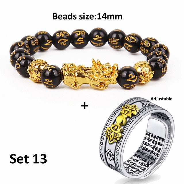 Bague-bracelet unisexe Pixiu Feng Shui chinois