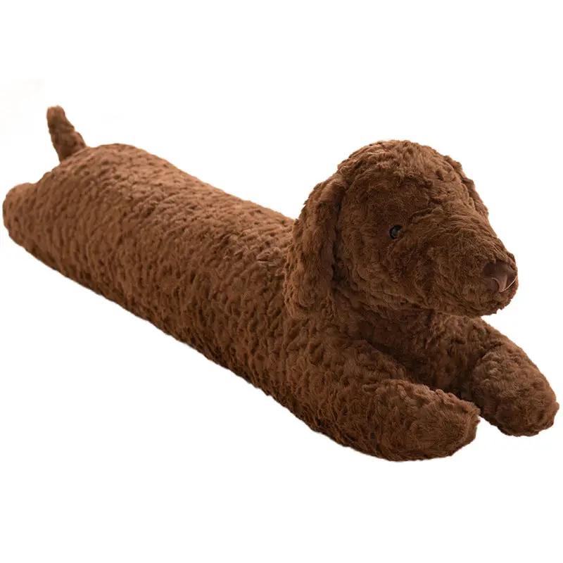 Dachshund plush long pillow, AdTec brown soft stuffed dog