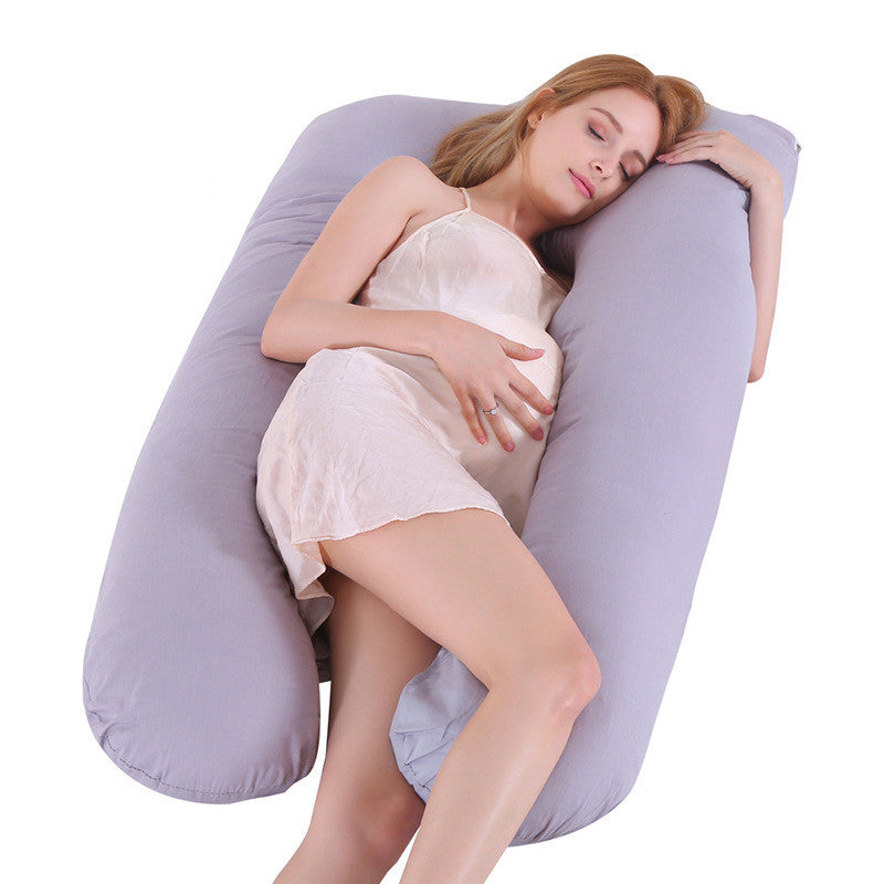 Almohada de soporte para dormir de verano para mujeres embarazadas, almohadas de maternidad en forma de U, seda helada para el embarazo