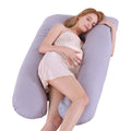 Almohada de soporte para dormir de verano para mujeres embarazadas, almohadas de maternidad en forma de U, seda helada para el embarazo