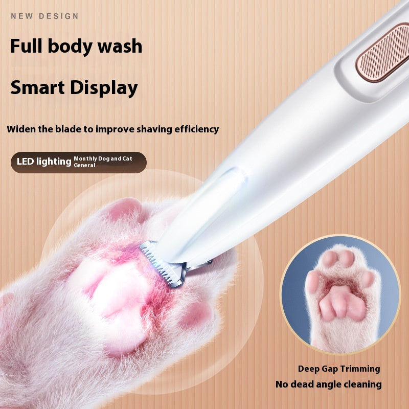 Recortador de patas para perros con luz LED, totalmente impermeable, con pantalla LED, cuchilla ancha