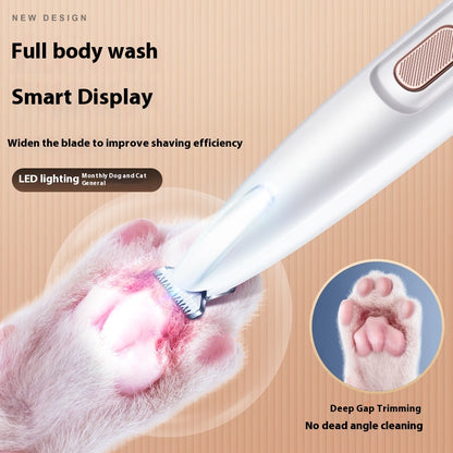 Recortador de patas para perros con luz LED, totalmente impermeable, con pantalla LED, cuchilla ancha
