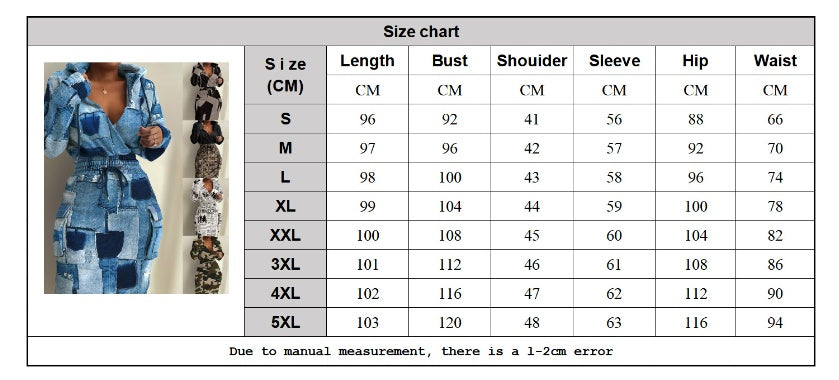 Women's Fashion Printed Waist Pocket Dress