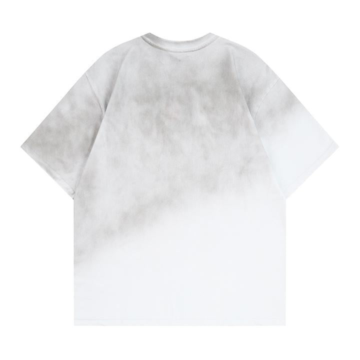 Spray painted short sleeved T-shirt