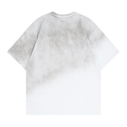 Spray painted short sleeved T-shirt