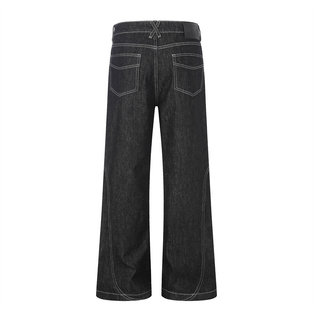 Pantalon micro-évasé décontracté en jean