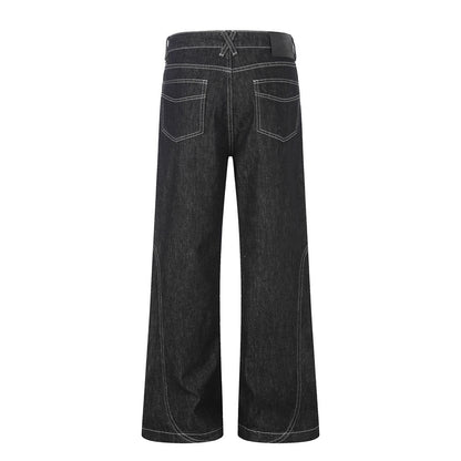 Pantalon micro-évasé décontracté en jean