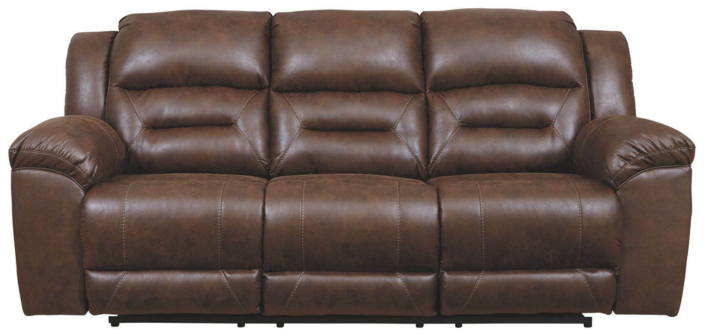 Stoneland - Reclining Sofa - Faux Leather - Chocolate-0