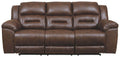 Stoneland - Reclining Sofa - Faux Leather - Chocolate-0