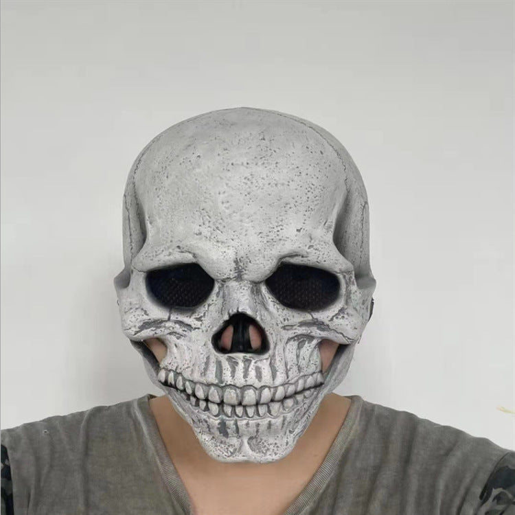 Máscara de calavera completa con mandíbula móvil, máscara de calavera de esqueleto 3D, máscara de horror para adultos, disfraz de cosplay