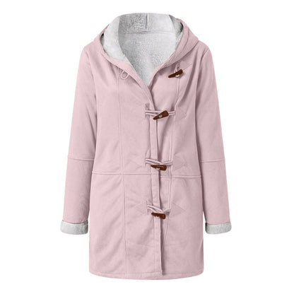 Manteau boutonnage hiver chaud à capuche avec poches Vêtements Femme