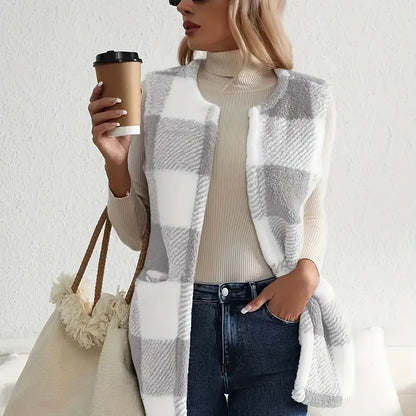 Women's Winter Thick Warm Wool Sleeveless Vest Jacket