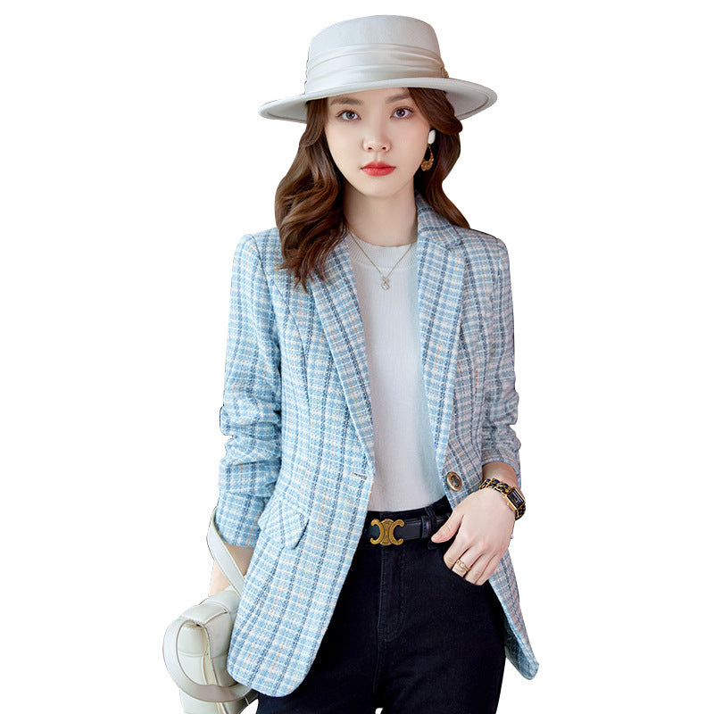Manteau long femme décontracté à carreaux style western pour l'automne