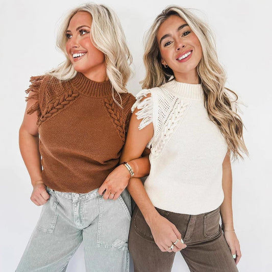 Casual Weaving Sleeveless Sweater Vest
