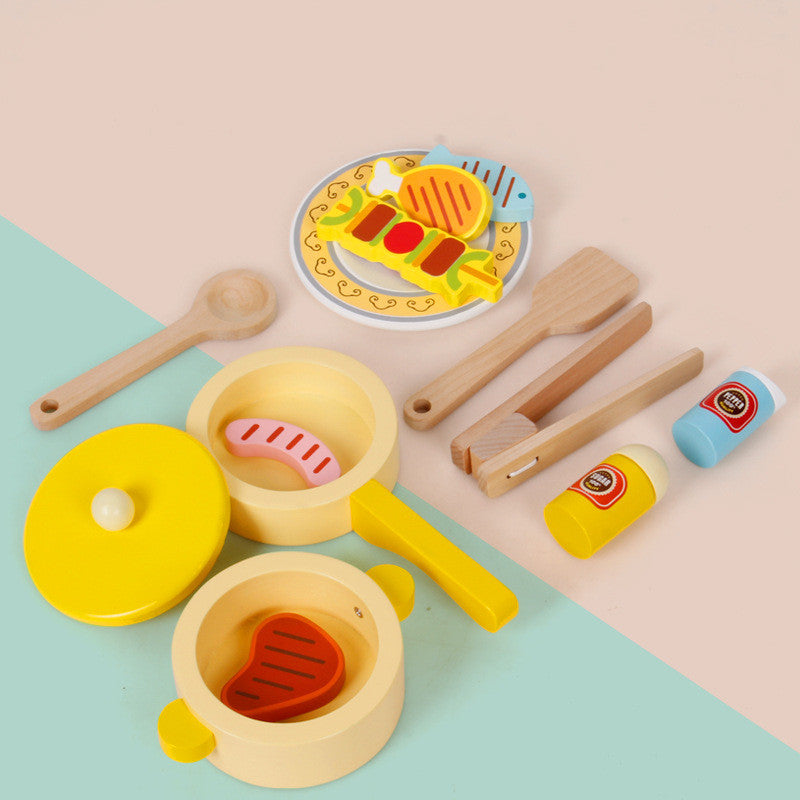 Cuisine de Girafe en Bois pour Maisonnette BBQ Set