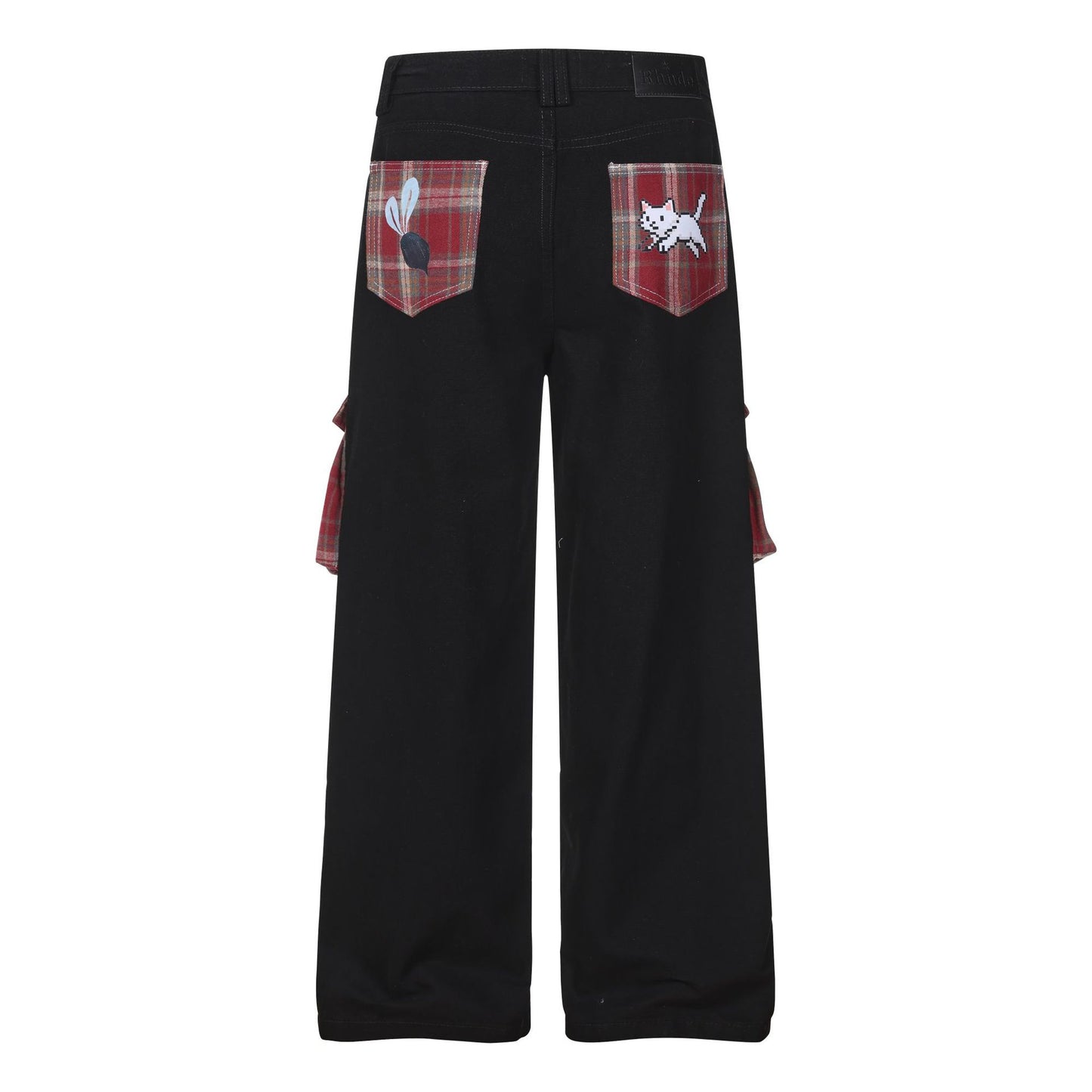 Pantalon en jean décontracté à jambes larges pour femme