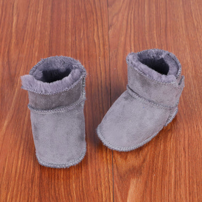 Nouvelles chaussures de bébé antidérapantes à fond souple et fourrure intégrée