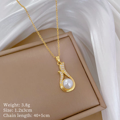 Parure Collier et Boucles d'Oreilles Luxe Léger Perle et Diamants