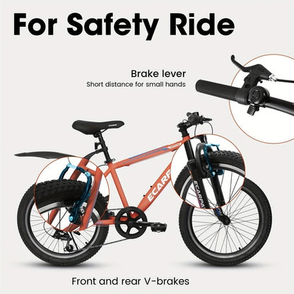 RideStart™ – 20" Kids Mountain Bike (7-Speed, Orange)